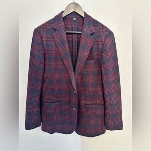 Bonobos | Burgundy and Navy Plaid Blazer, 40R